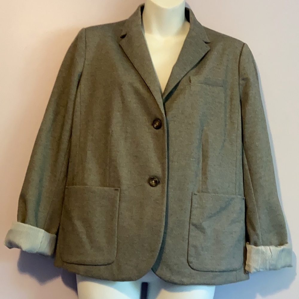 Womens Blazer Gap Academy Women’s Sz 12 Tweed Gray Pocket Jacket